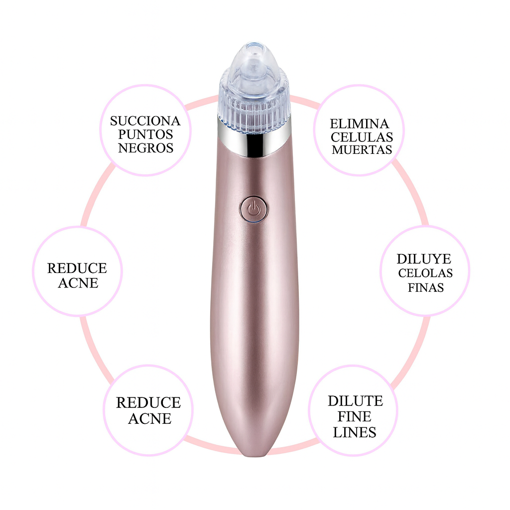 Removedor eléctrico de puntos negros, aspirador de poros con succión y limpiador facial con dermoabrasión con punta de diamante.