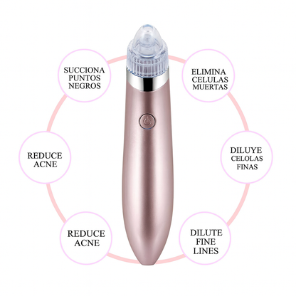 Removedor eléctrico de puntos negros, aspirador de poros con succión y limpiador facial con dermoabrasión con punta de diamante.