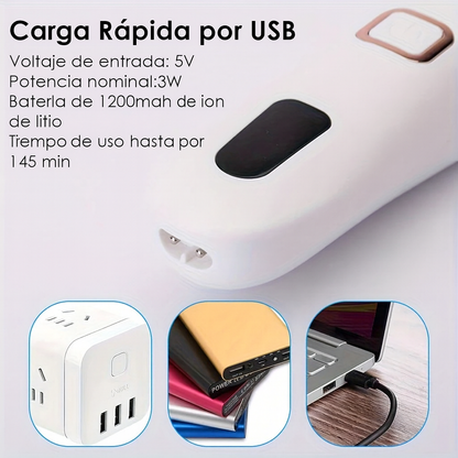Lima eléctrica para pies y removedor de durezas, pulidor eléctrico de pies, kit recargable de lavado y pedicura, adecuado para talones agrietados y piel muerta, con 3 cabezales de rodillo.